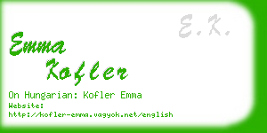 emma kofler business card